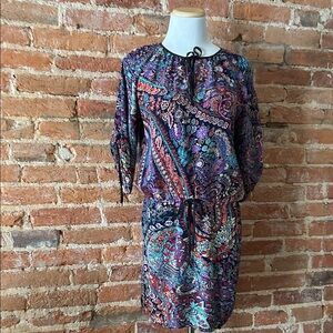 Yumi Kim 100% silk Multicolor Paisley Mini Dress